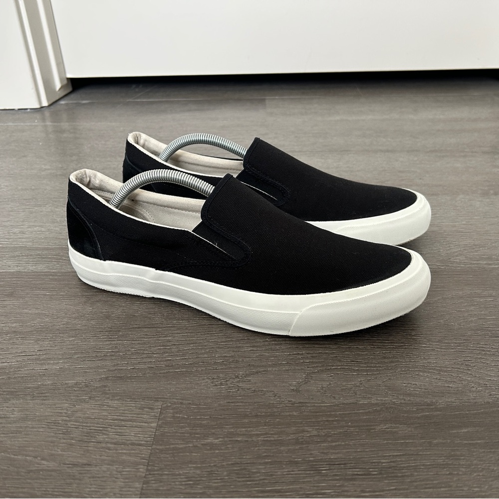 ❌ SOLD ❌ Beams Japan • Black Canvas Slip On Deck Shoes - SZ 9.5 - Made In Japan